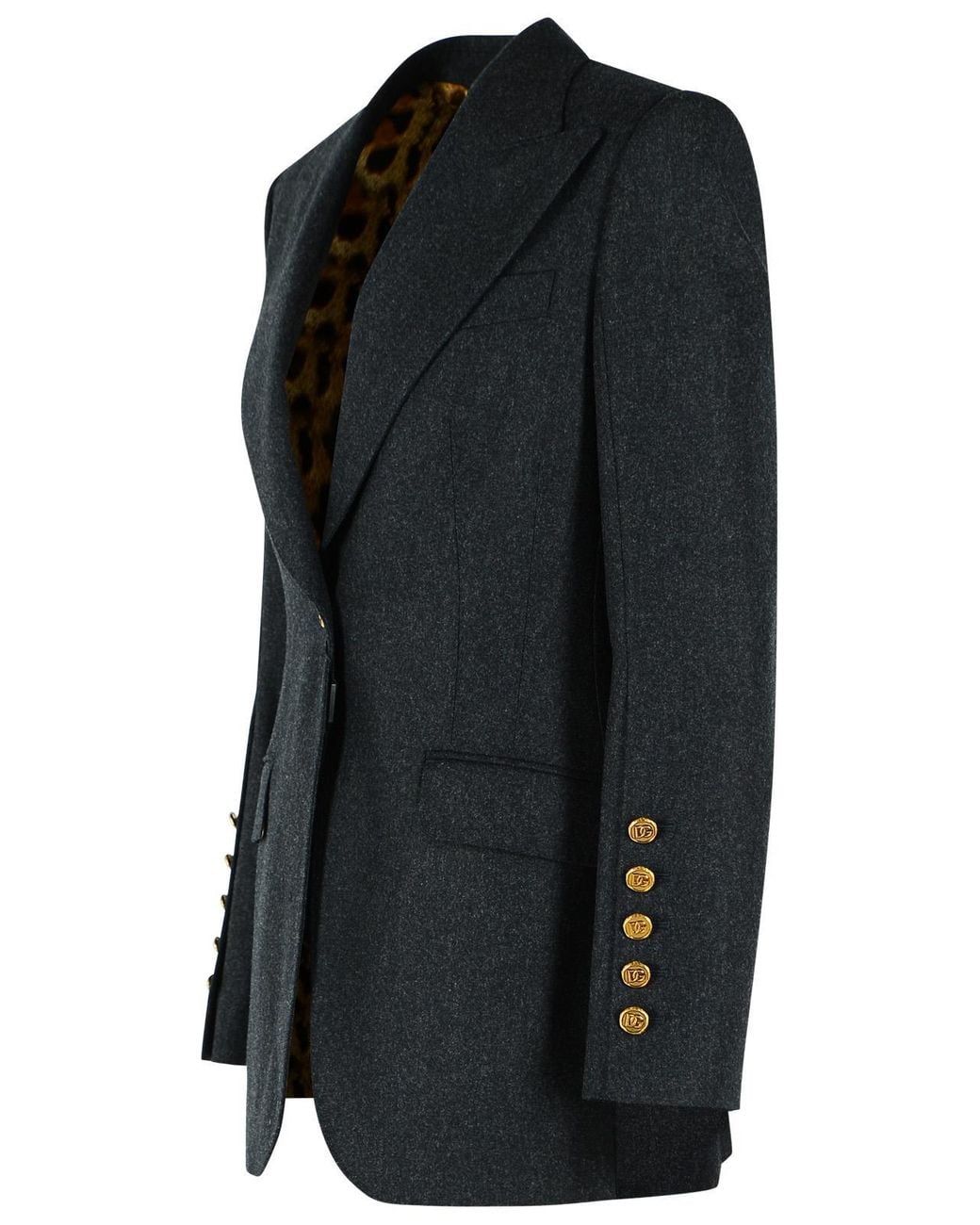 Dolce & Gabbana Black Dolce & Gabbana Wool Flannel Jacket