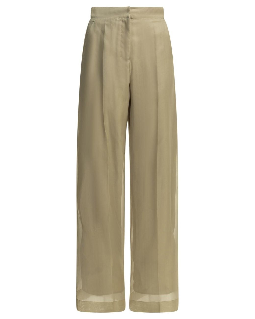 Max Mara Natural Tailored Silk Pants