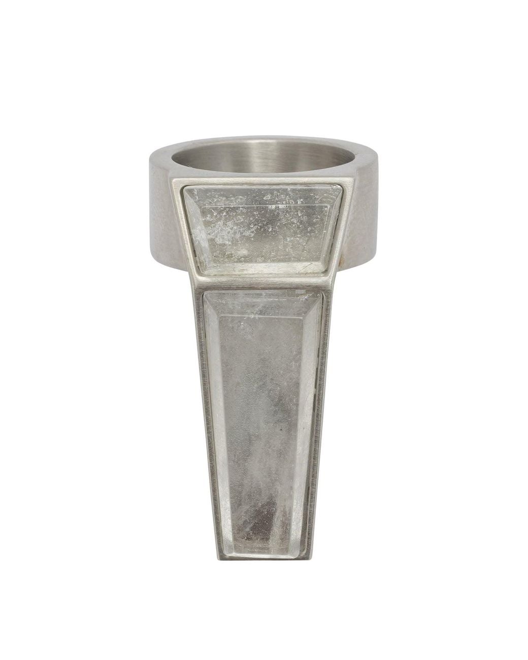 Rick Owens Gray "Crystal Trunk" Ring