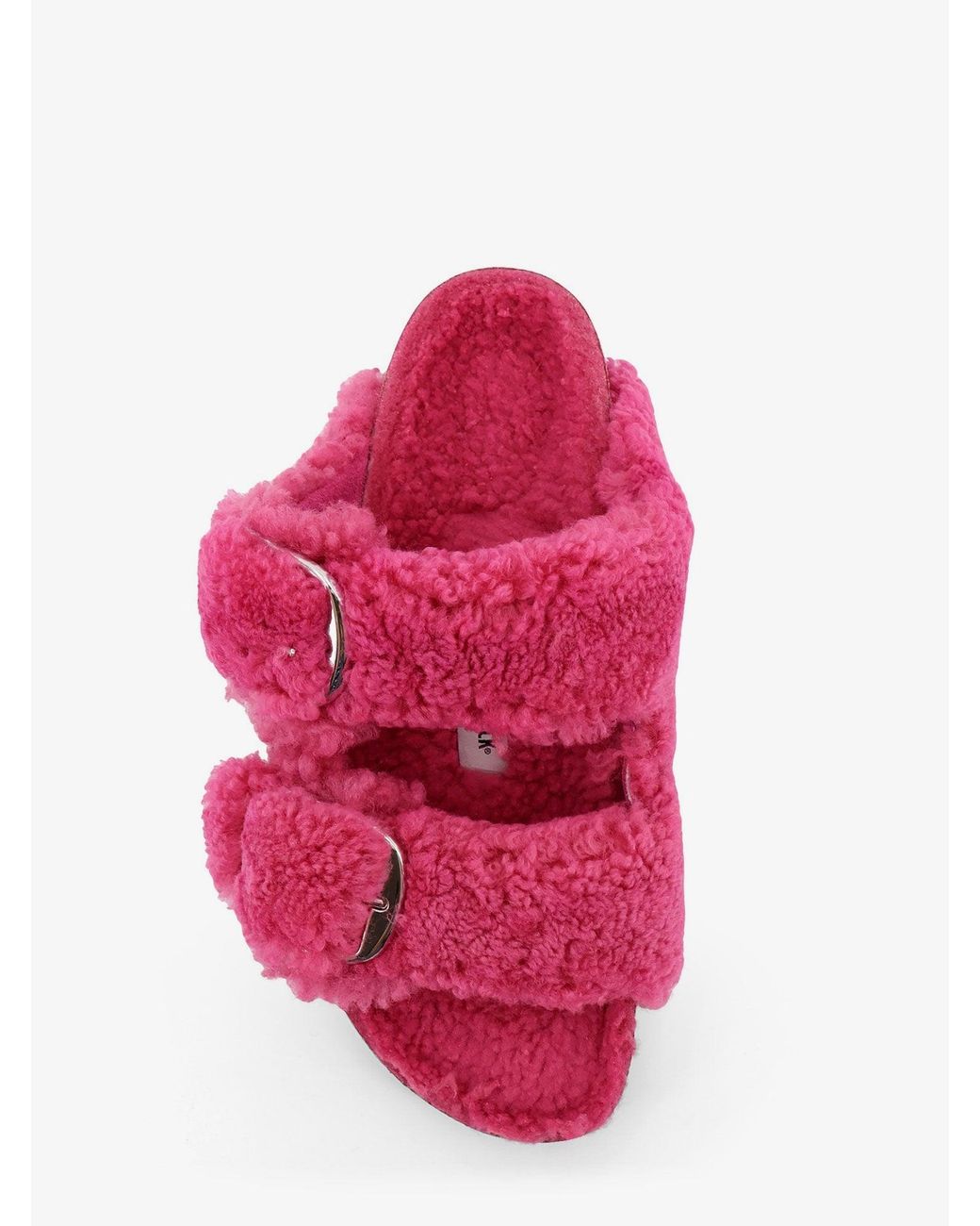 Birkenstock Pink Arizona Big Buckle Teddy Sandals