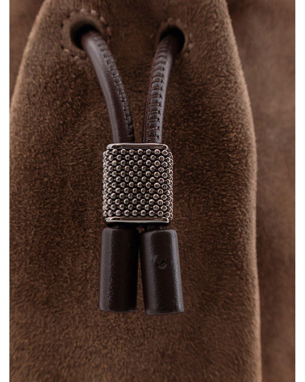 Brunello Cucinelli Brown Bucket Mellow Suede Handbag