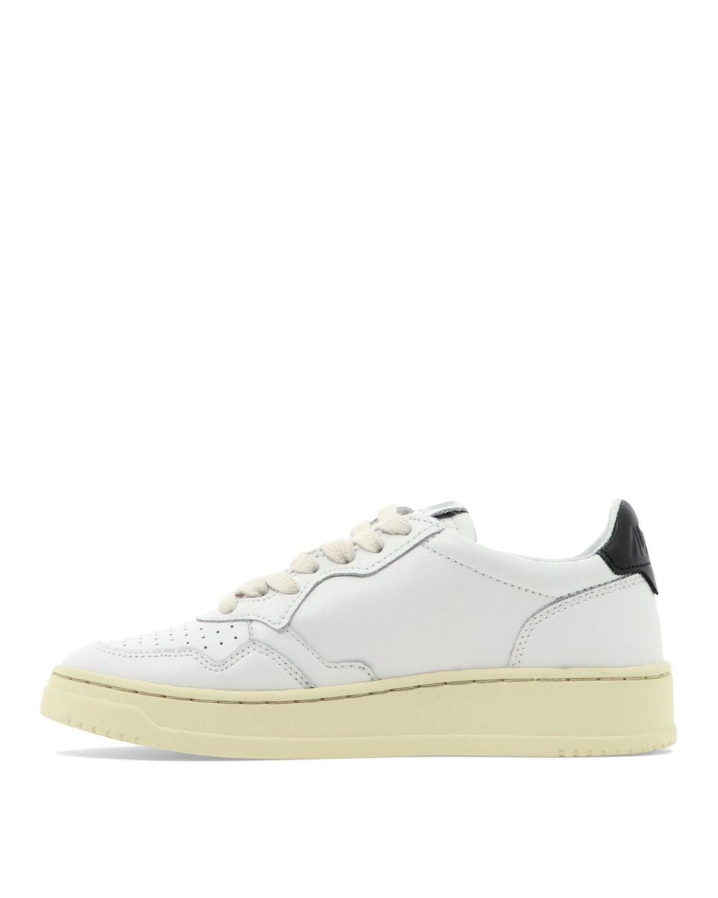 Autry White "Medalist Low Crystal" Sneakers