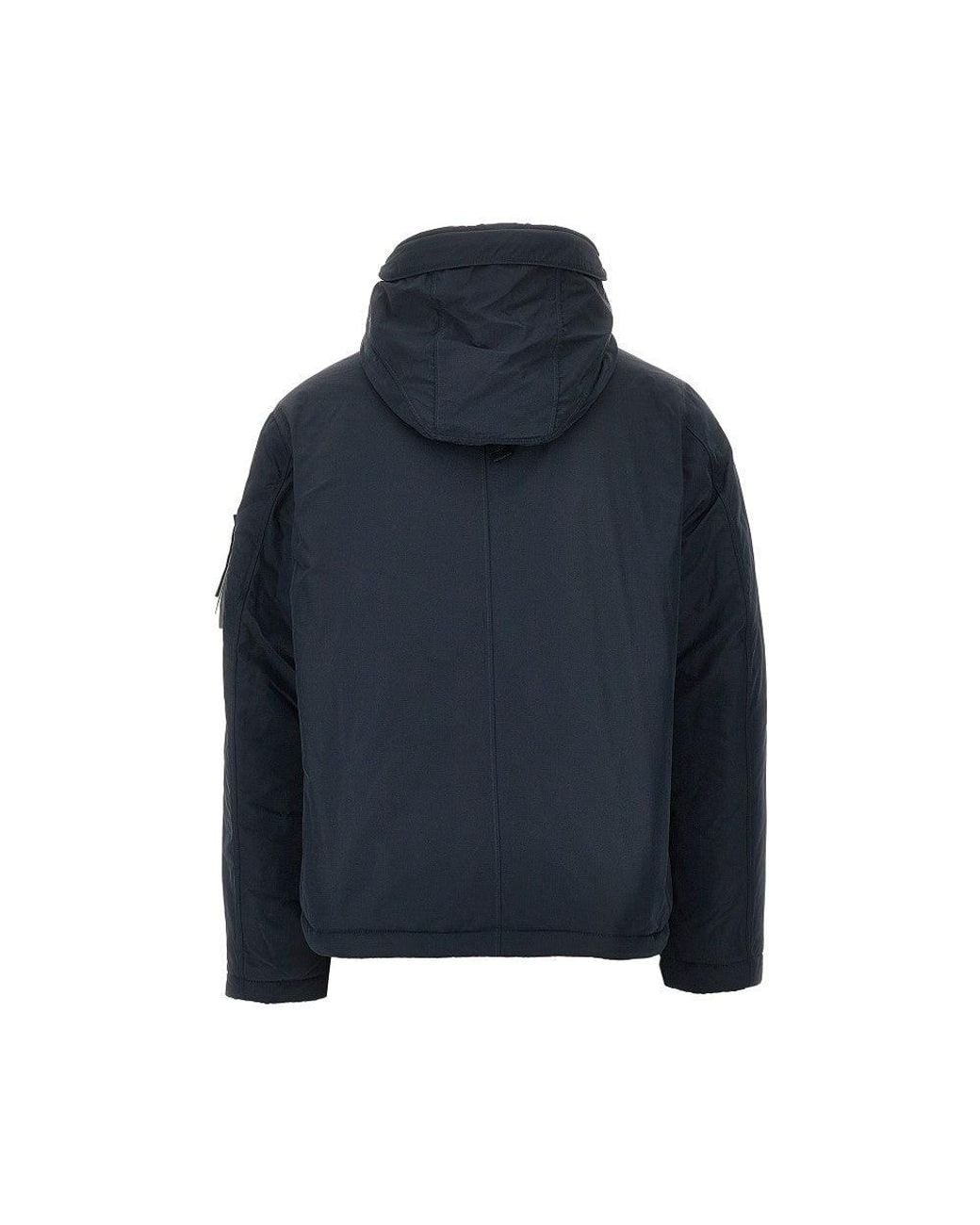 Stone Island Blue Nylon Micro Twill Down Jacket for men