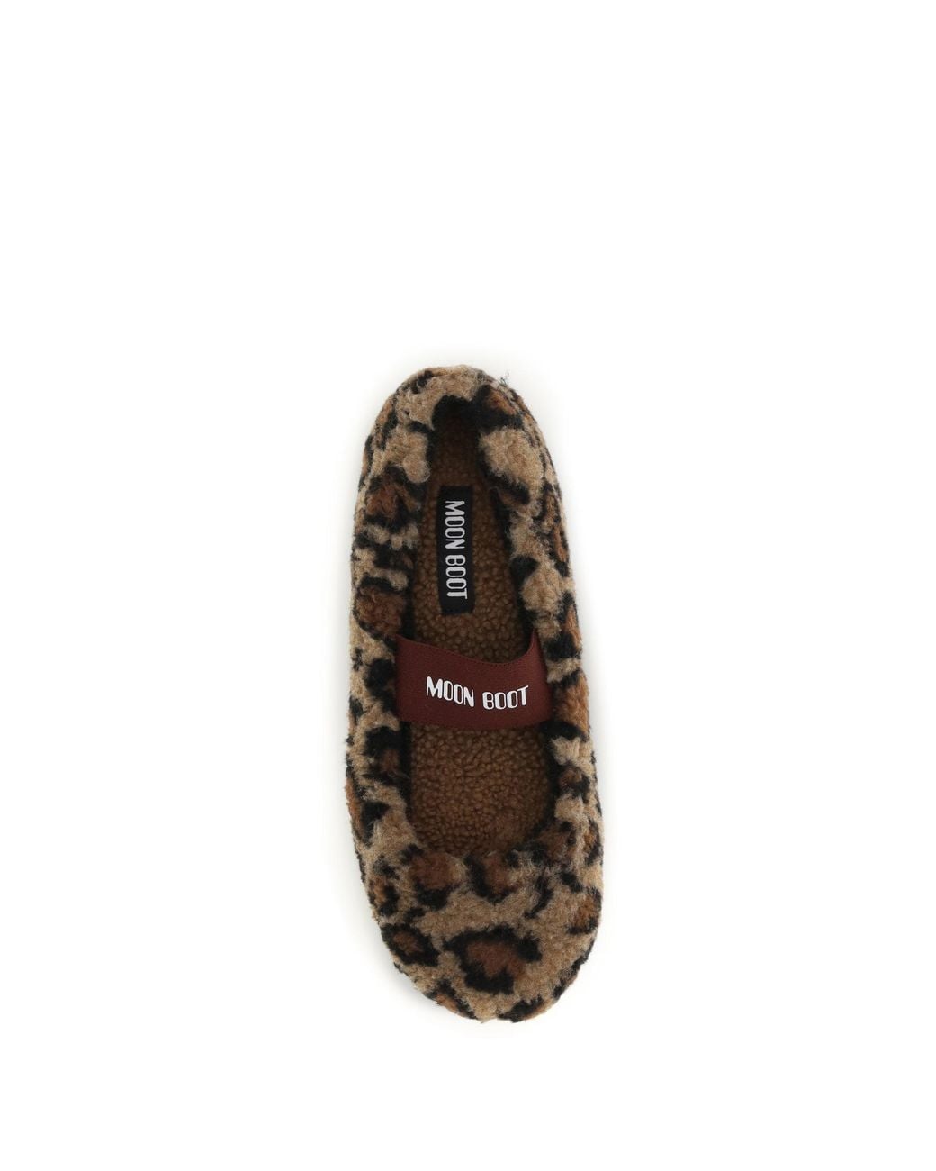 Moon Boot White Leopard Teddy Ballerinas