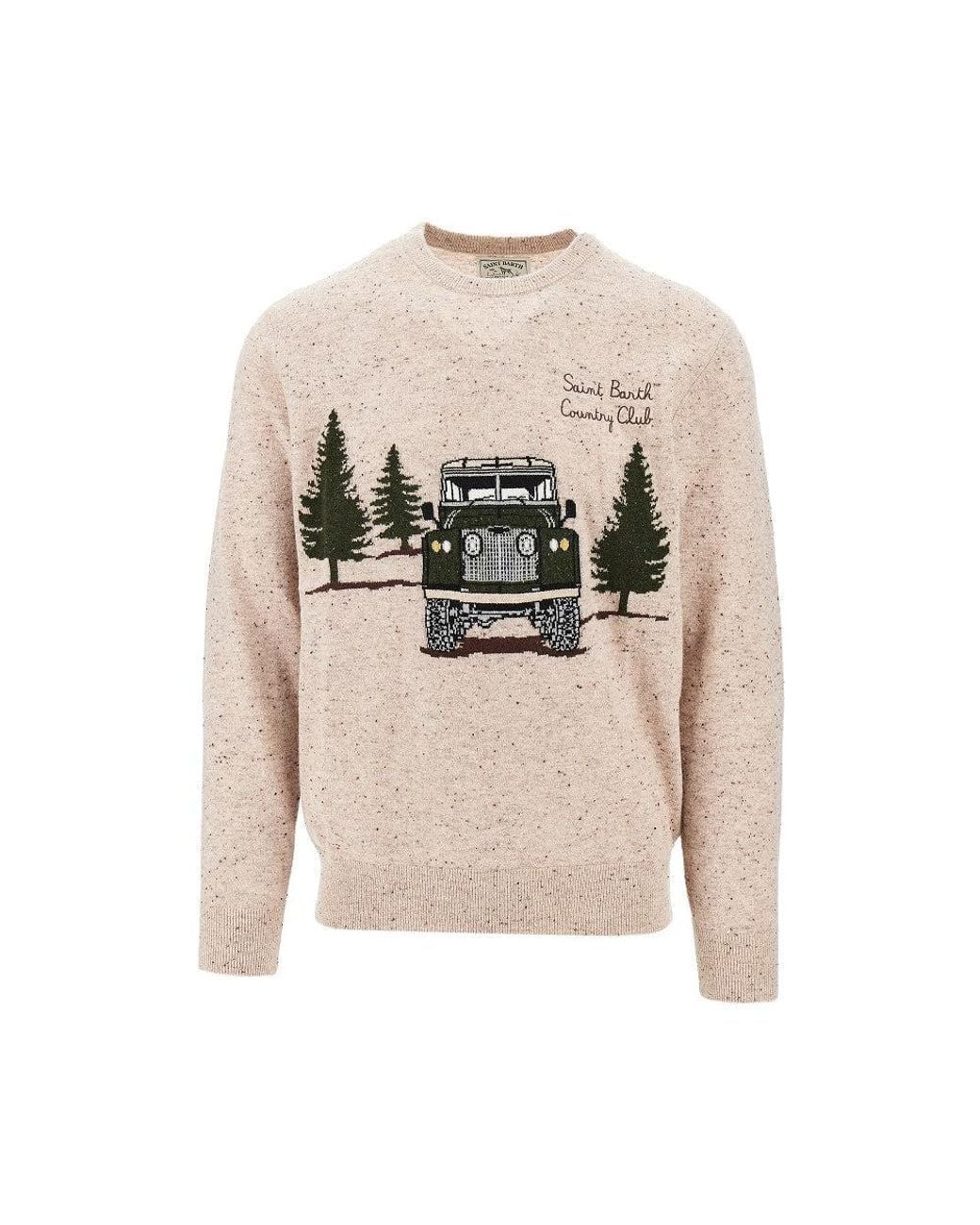 Mc2 Saint Barth White Country Club Wool-Blend Sweater for men
