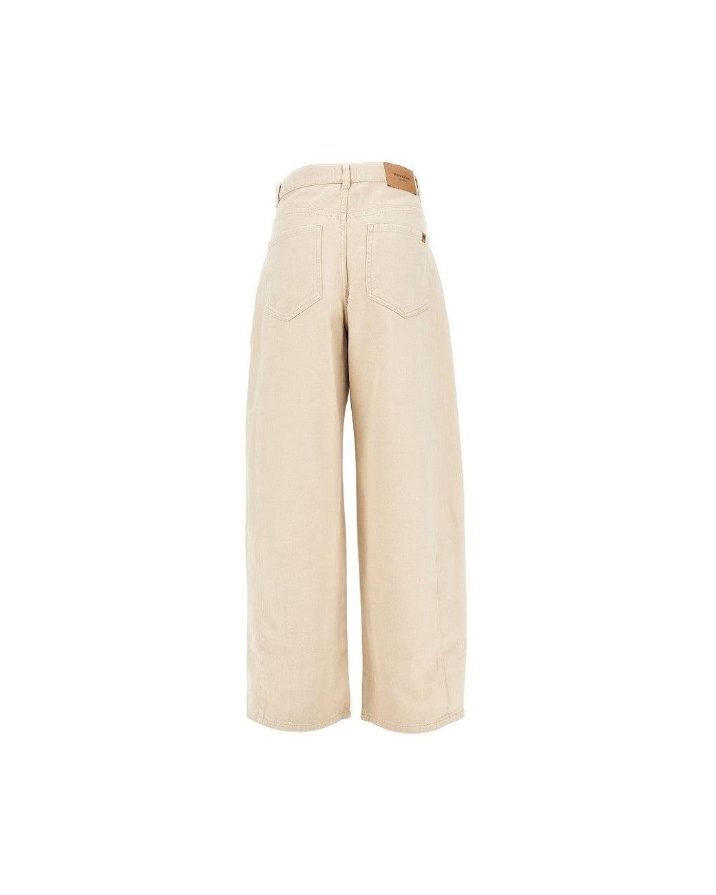 Weekend by Maxmara Natural Barrel Leg Drill Pants