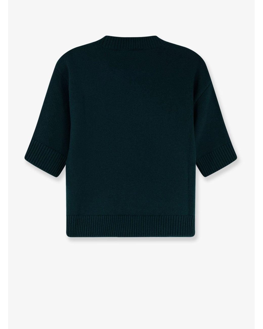 Gucci Blue Wool Sweater With Frontal Logo Embroidery