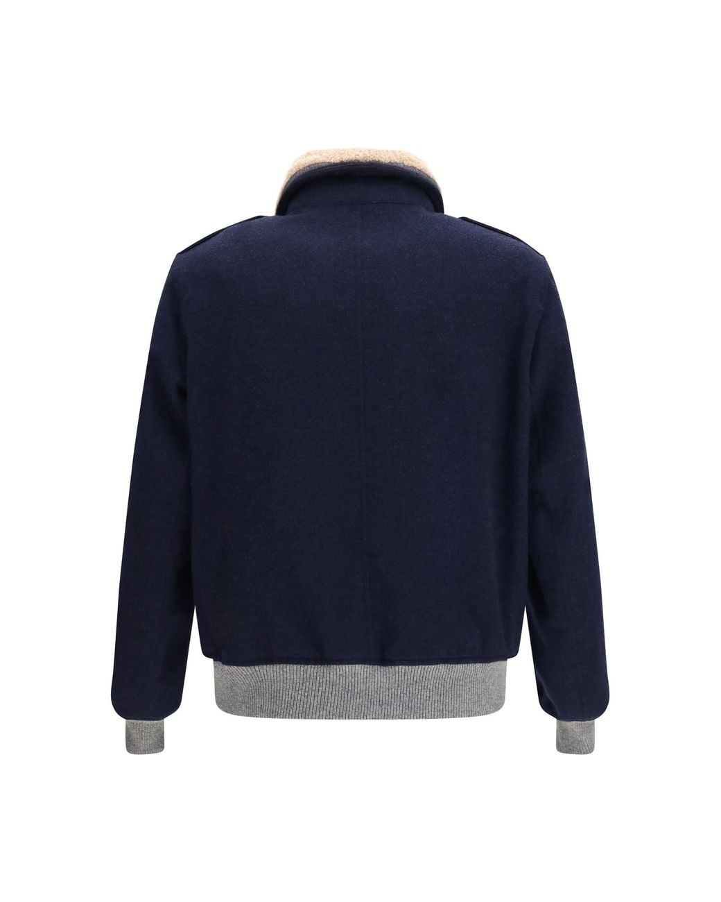 Brunello Cucinelli Blue Cashmere Beaver Jacket for men