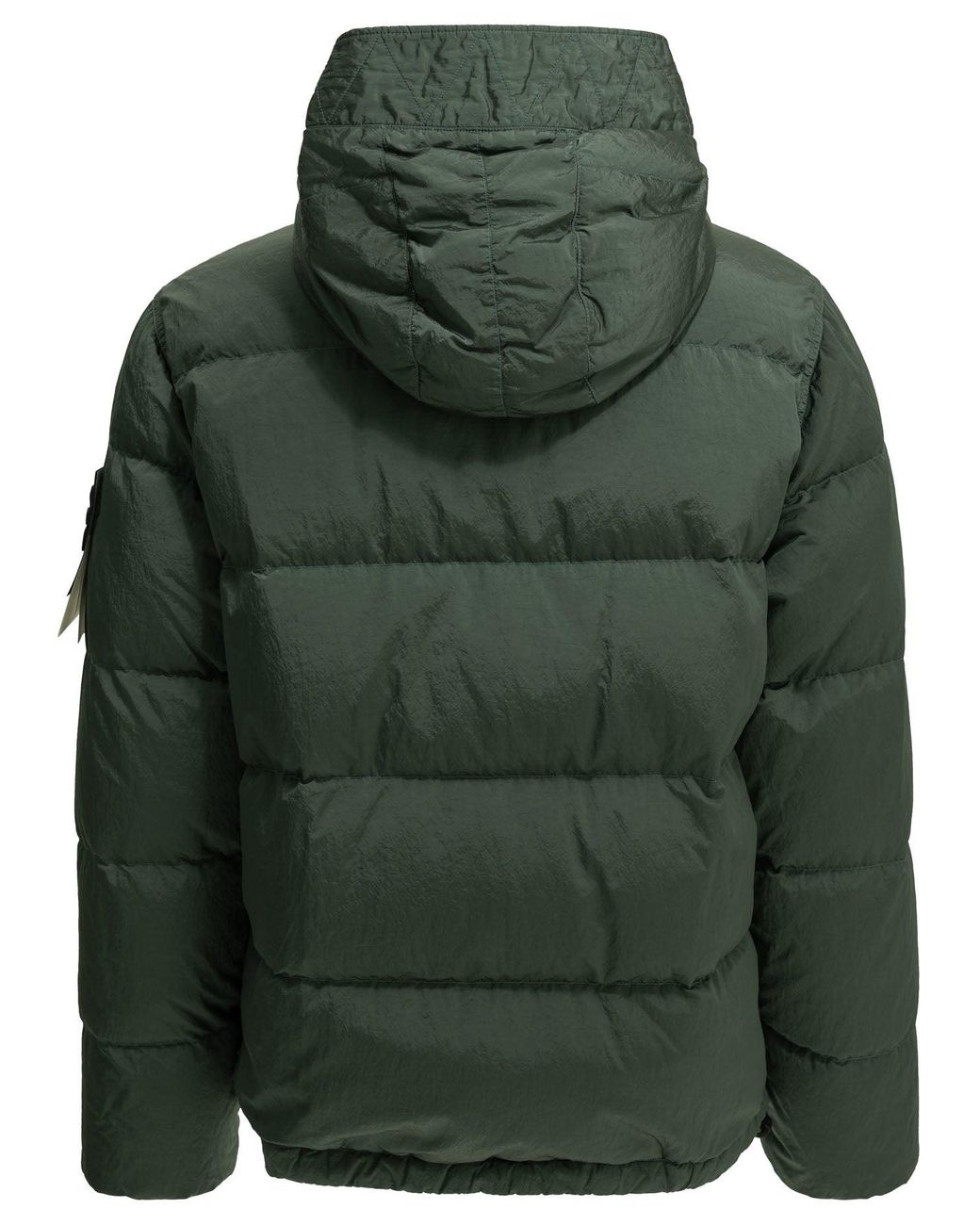 Stone Island Green Nylon Metal Short Down Jacket for men