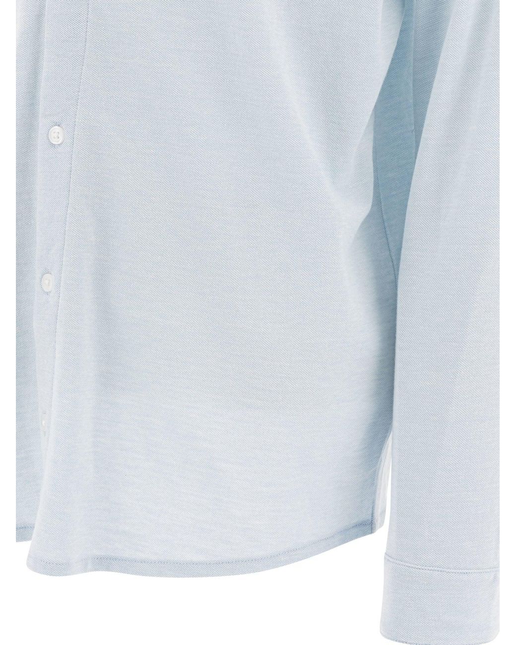 Vince White Cotton Pique Shirt for men