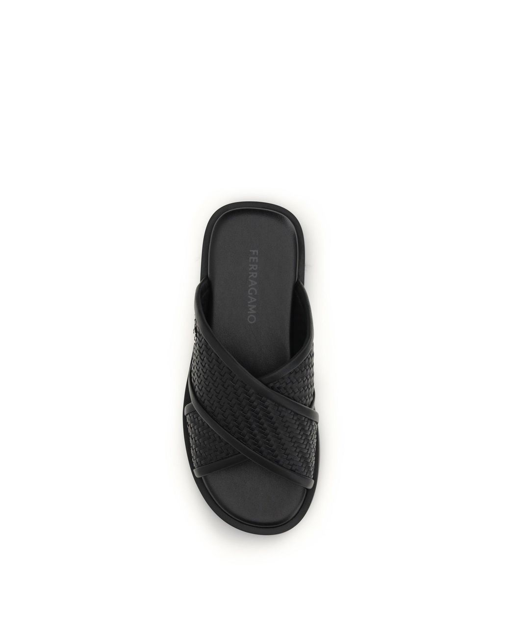 Ferragamo Black Gancini Sandals for men