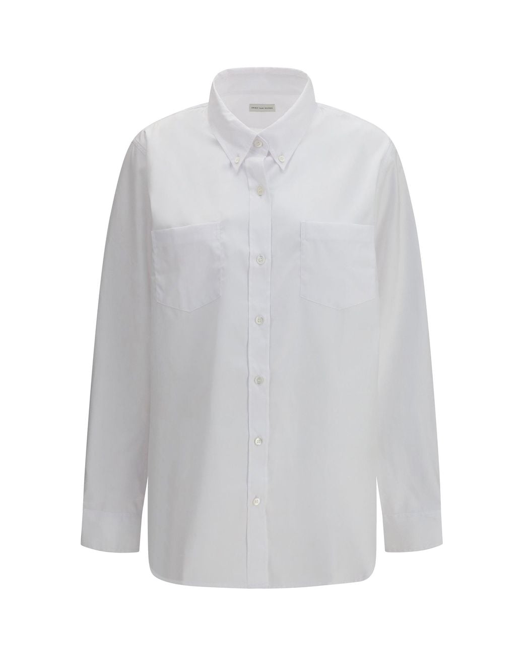 Dries Van Noten White Loose Cotton Shirt