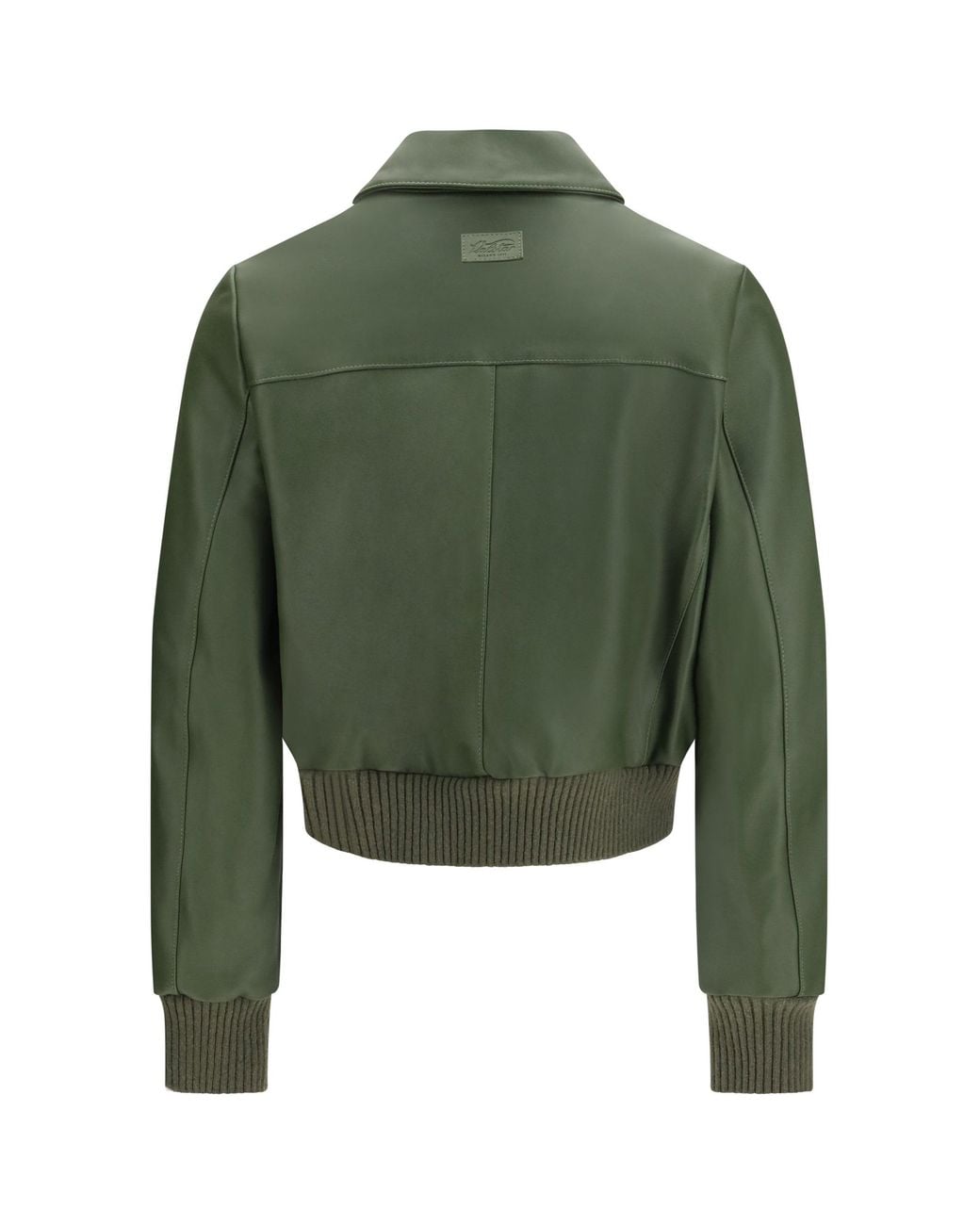 Valstar Green Cropped Nappa Ino Jacket Basil