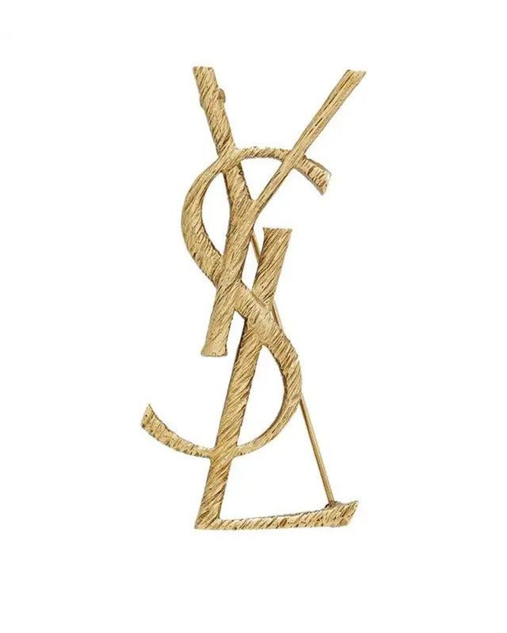 Saint Laurent Metallic Opyum Ysl Twisted Brooch