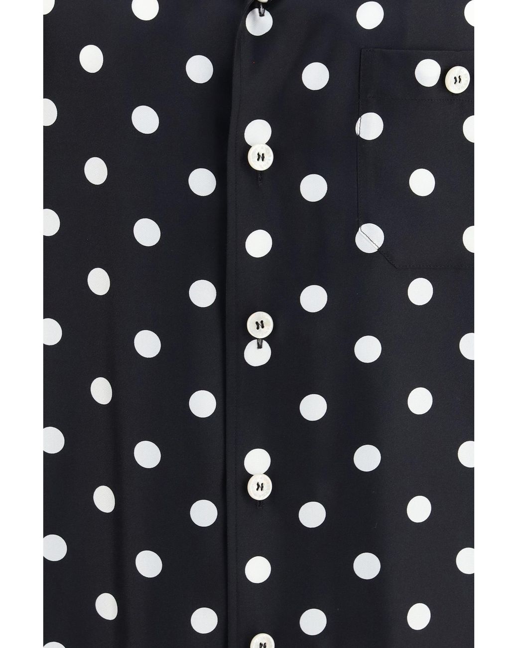 Dolce & Gabbana Black Dolce & Gabbana Polka Dot Silk Twill Shirt for men