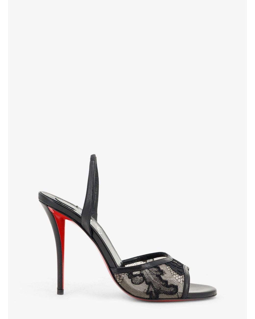 Christian Louboutin White Miss Z Lace Sling Sandals