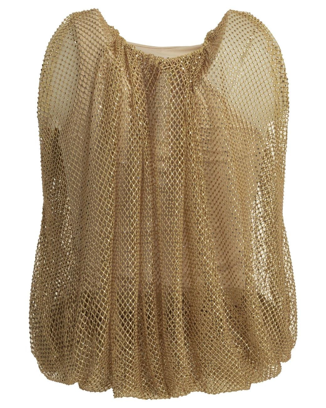 Max Mara Natural Sequined Sleeveless Top