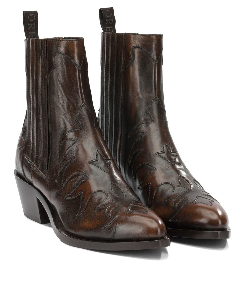 Sartore Brown "Postiano 45 Mm" Cowboy Ankle Boots