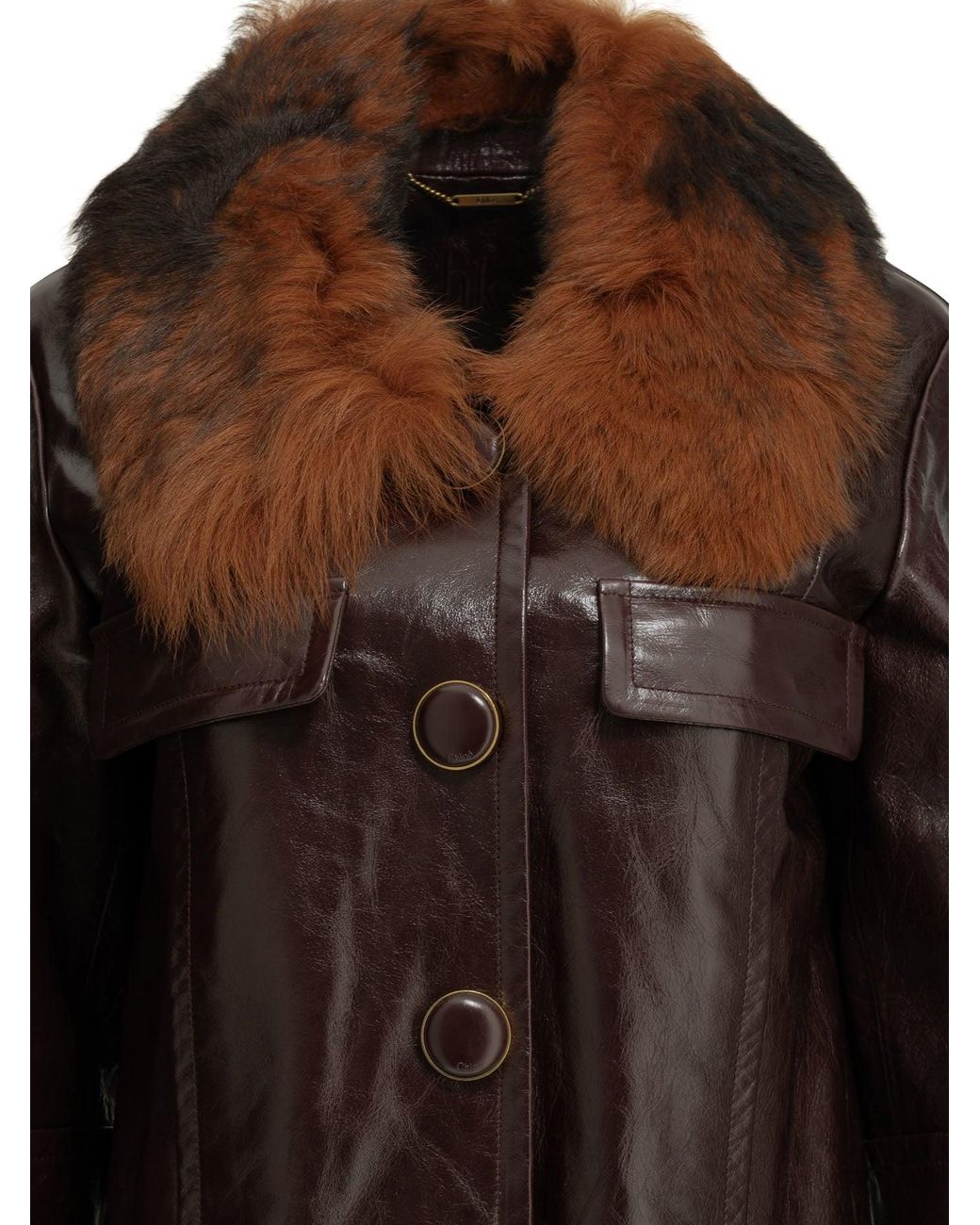 Chloé Brown Cropped Leather Jacket