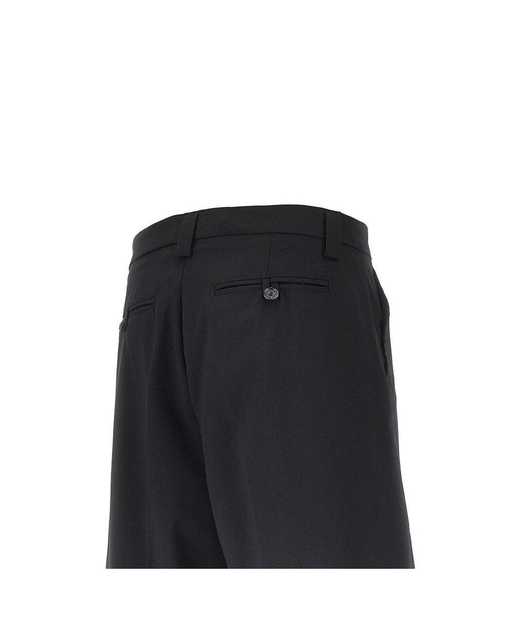 C.9.3 Black Wool-Blend Canvas Bermuda Shorts for men