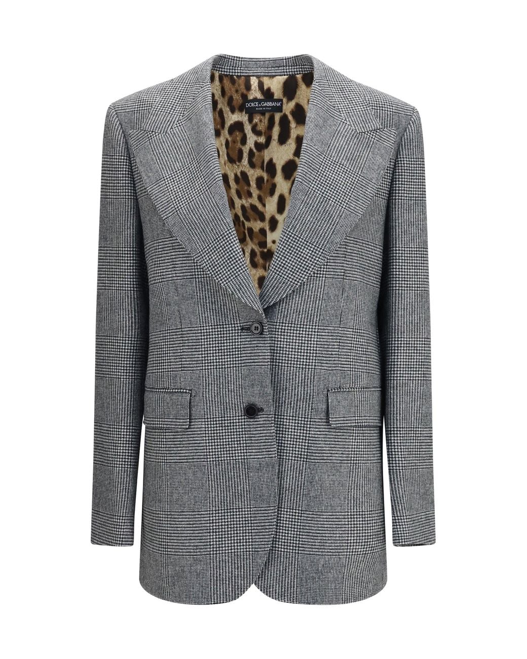 Dolce & Gabbana Gray Dolce & Gabbana Prince Of Wales Single Breasted Blazer