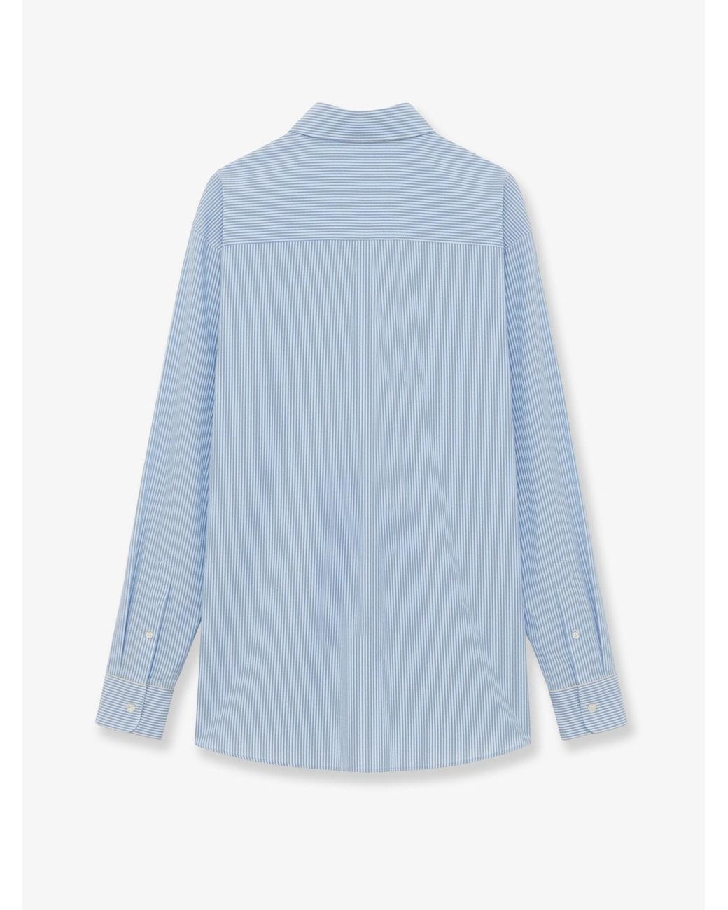 Loewe Blue Lightweight Wool Striped Shirt