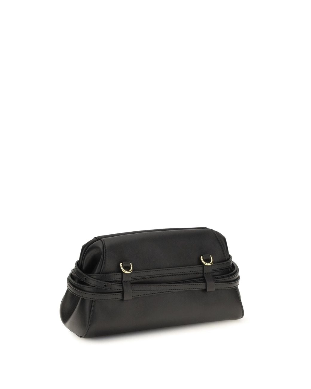 Moschino Black Belt-Detail Clutch