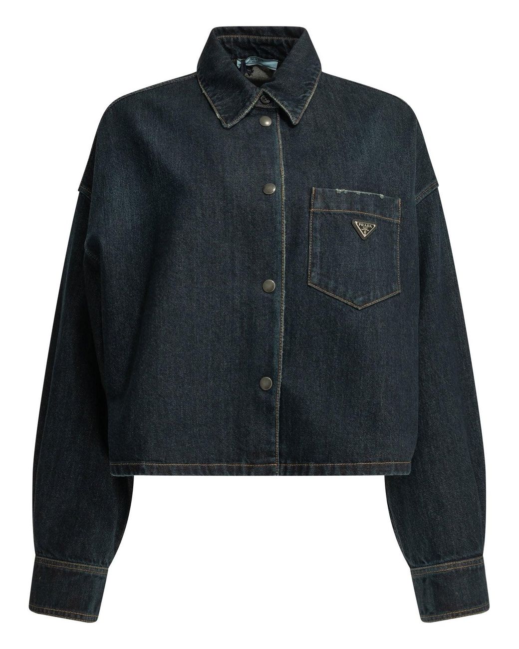 Prada Black Denim Jacket With Logo