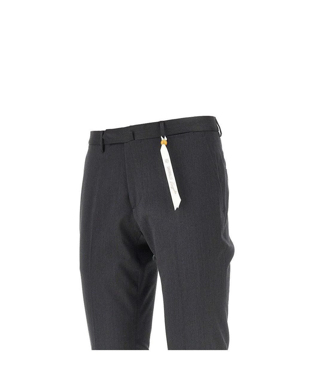 Santaniello Black Praiano Il Viaggiatore Twill Pants for men