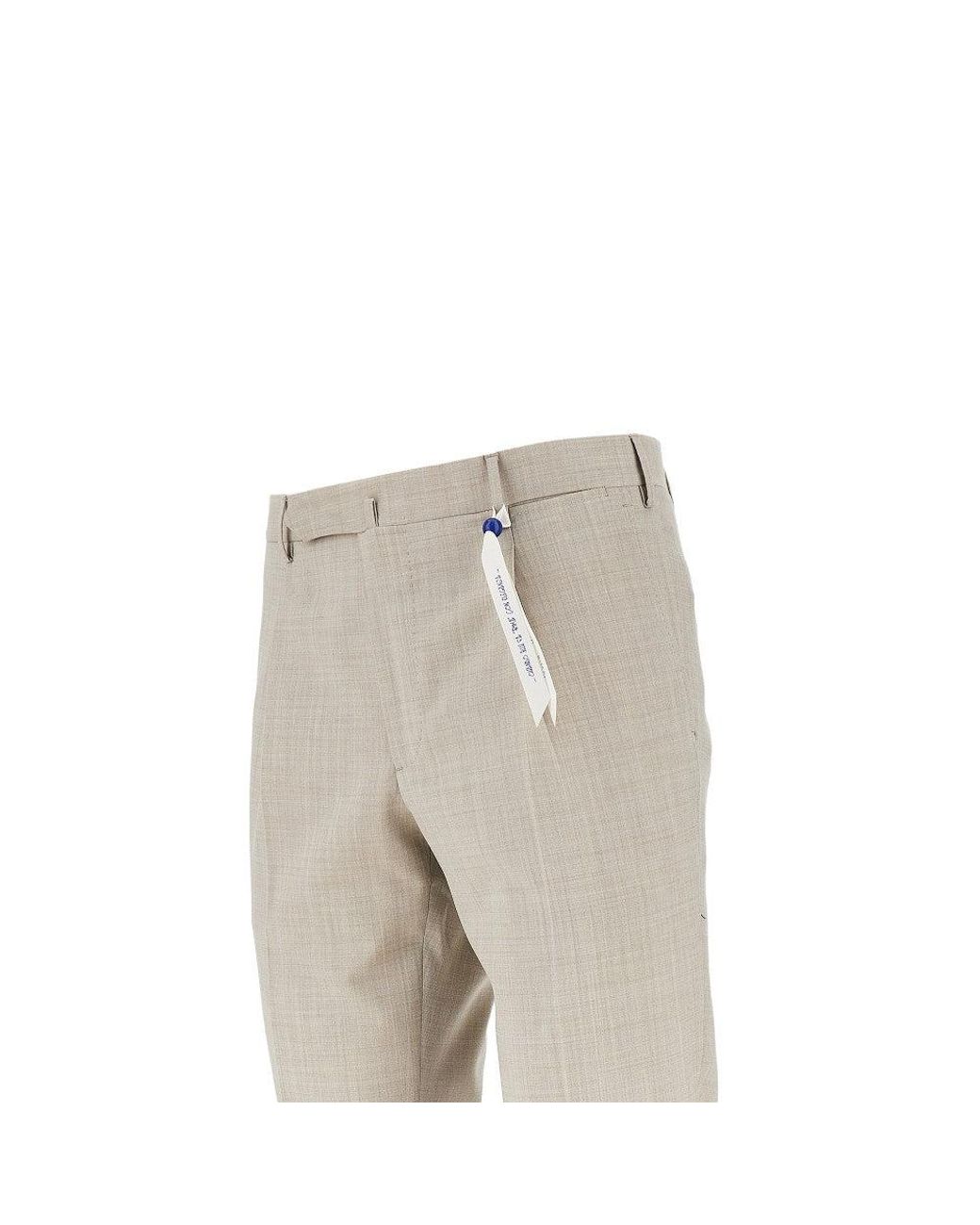 Santaniello Natural 'Corice Rima' Wool Pants for men