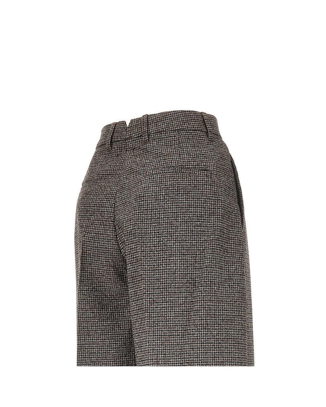 AMI Brown Houndstooth Balloon Cut Pants