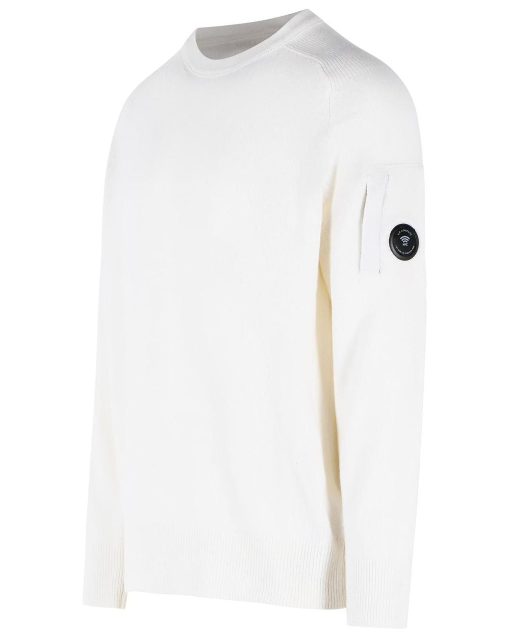 C P Company White Wool Blend Sweater for men