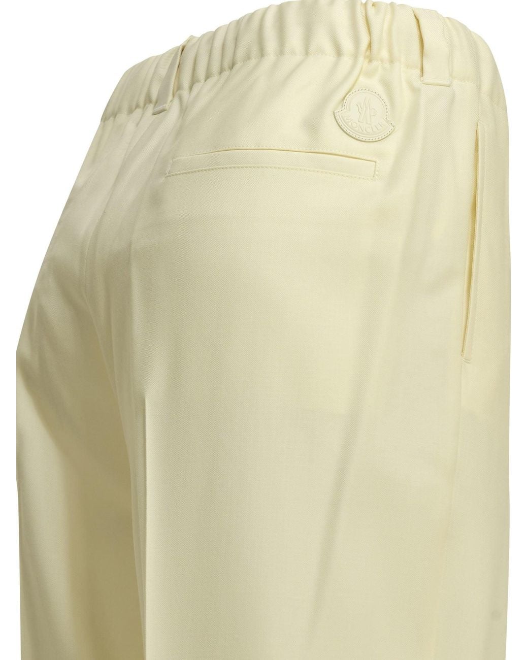 Moncler Yellow Casual Pants Made Of Virgin Wool