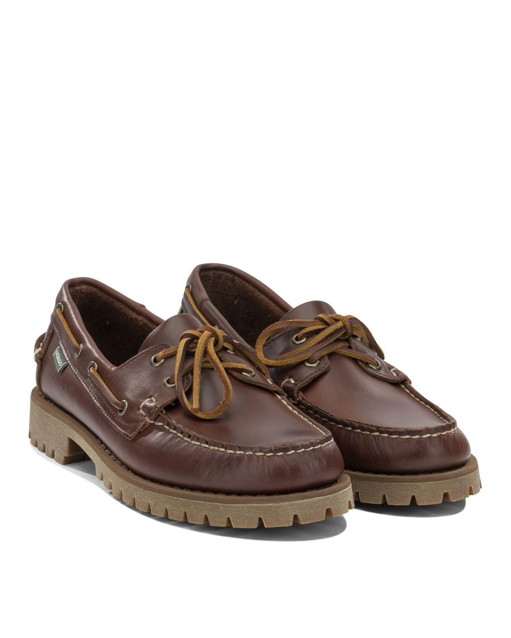 Sebago Brown Ranger Waxy Lace-Up Loafers for men