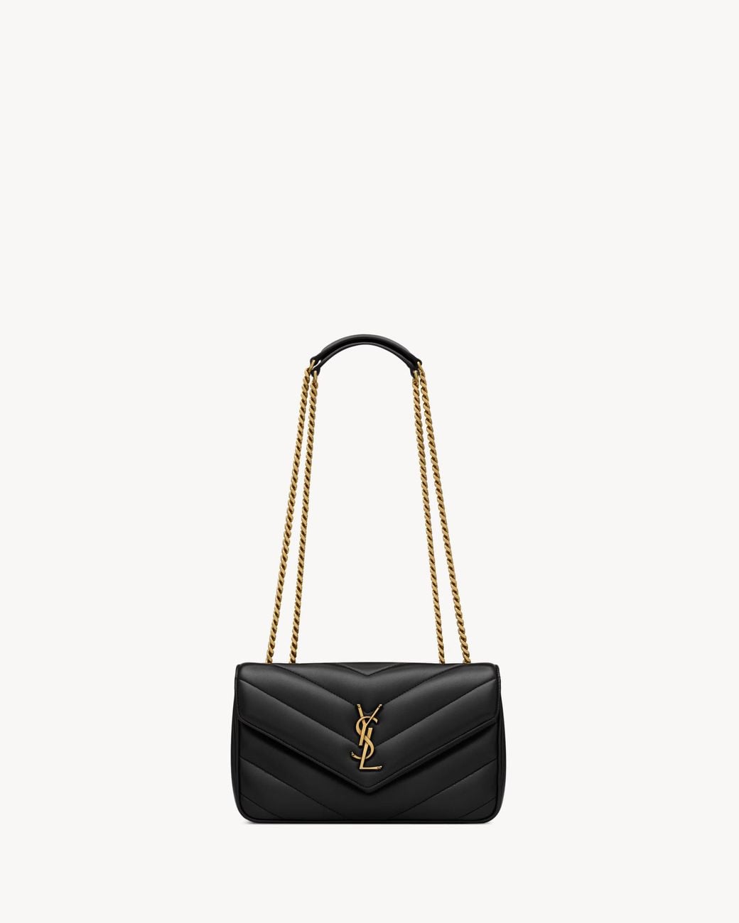 Saint Laurent White Loulou Small Quilted Crossbody Bag