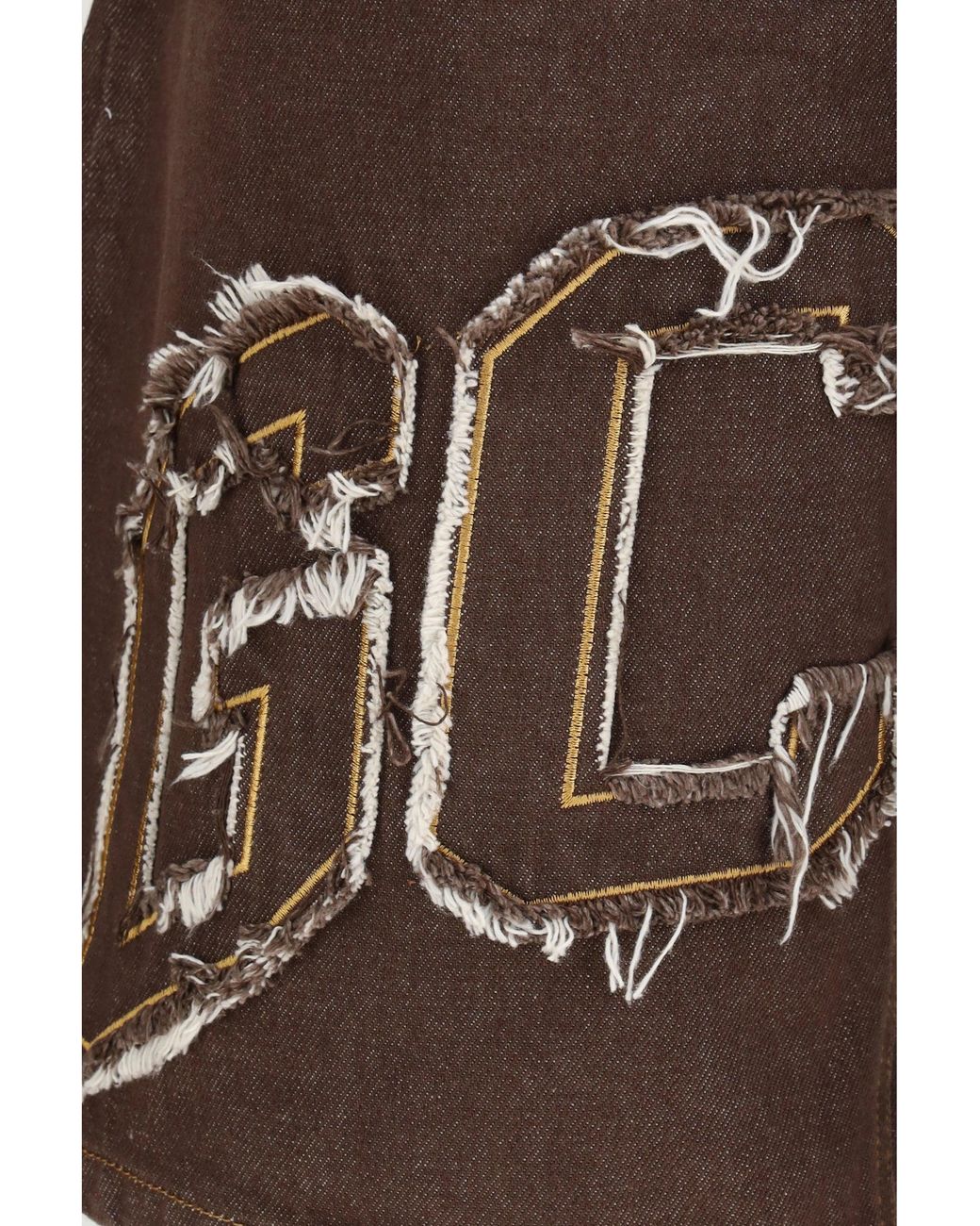 Gcds Brown Denim Shorts Lounge Logo Dark