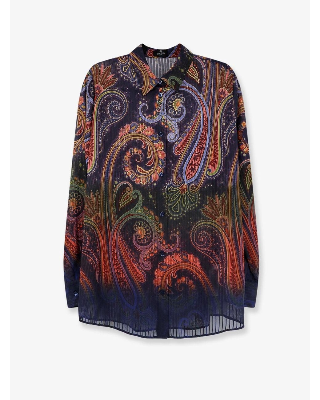 Etro Blue Paisley Print Shirt