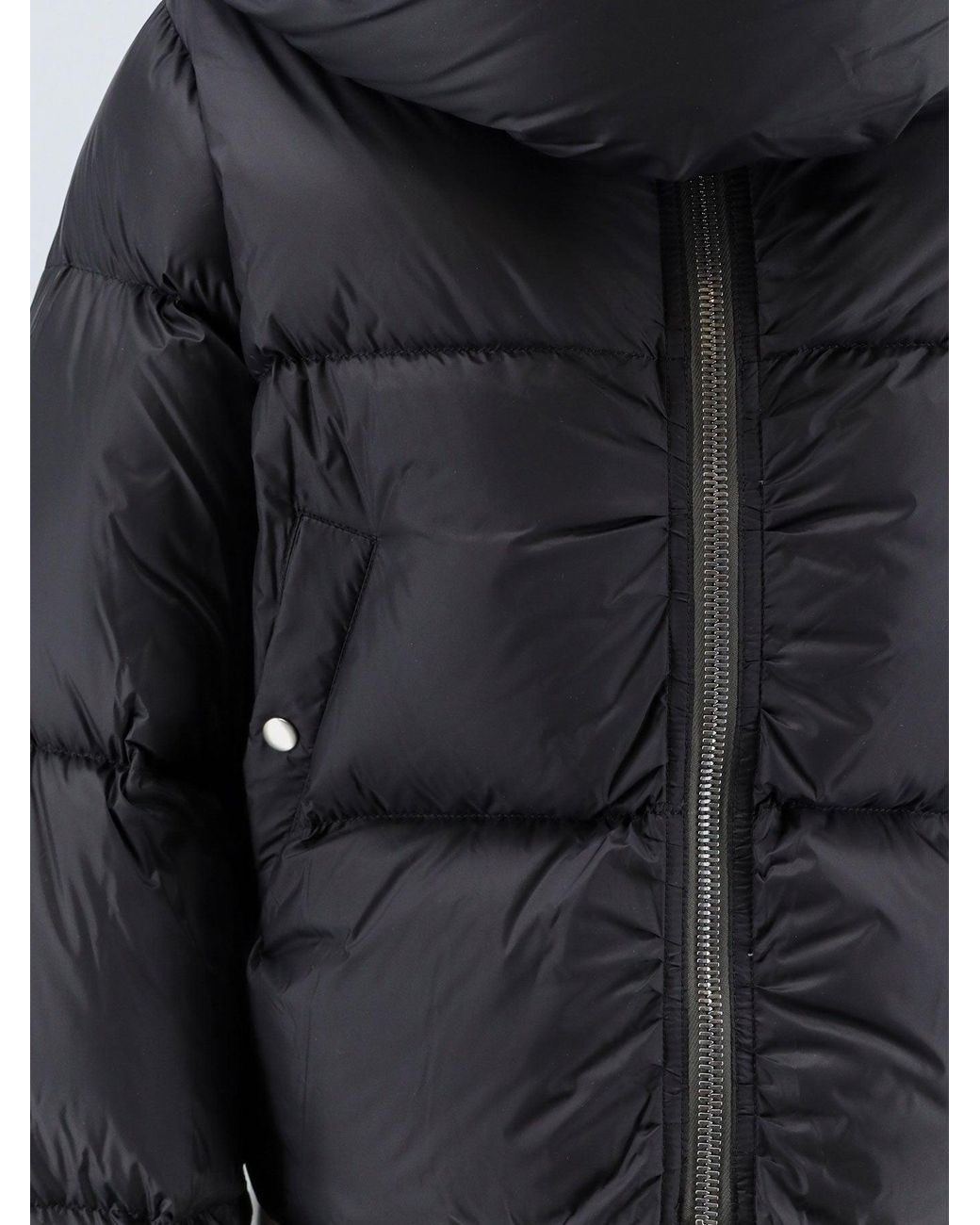 Rick Owens Blue Crop-Fit Nylon Down Jacket