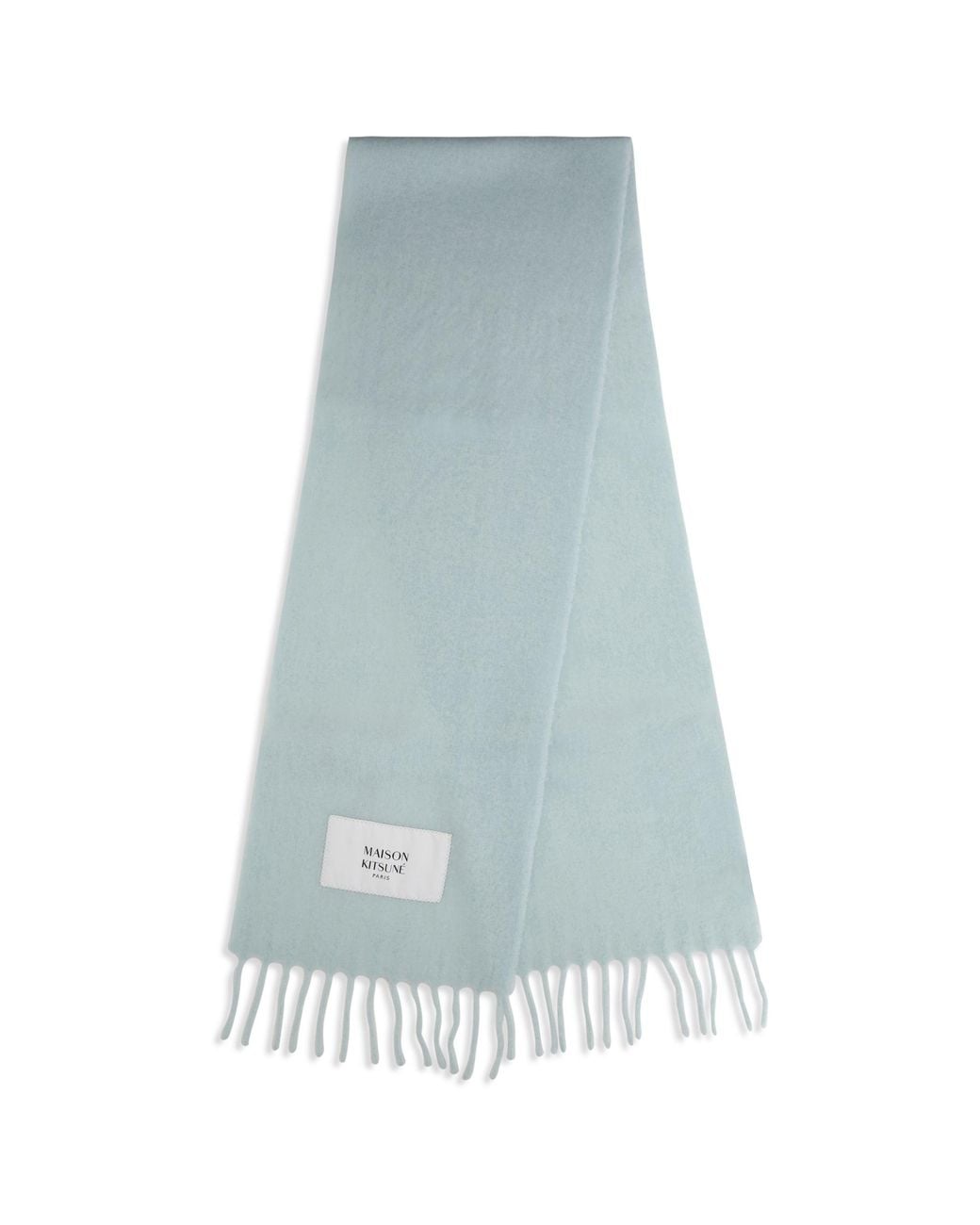 Maison Kitsuné Blue Baby Alpaca Scarf Aqua for men