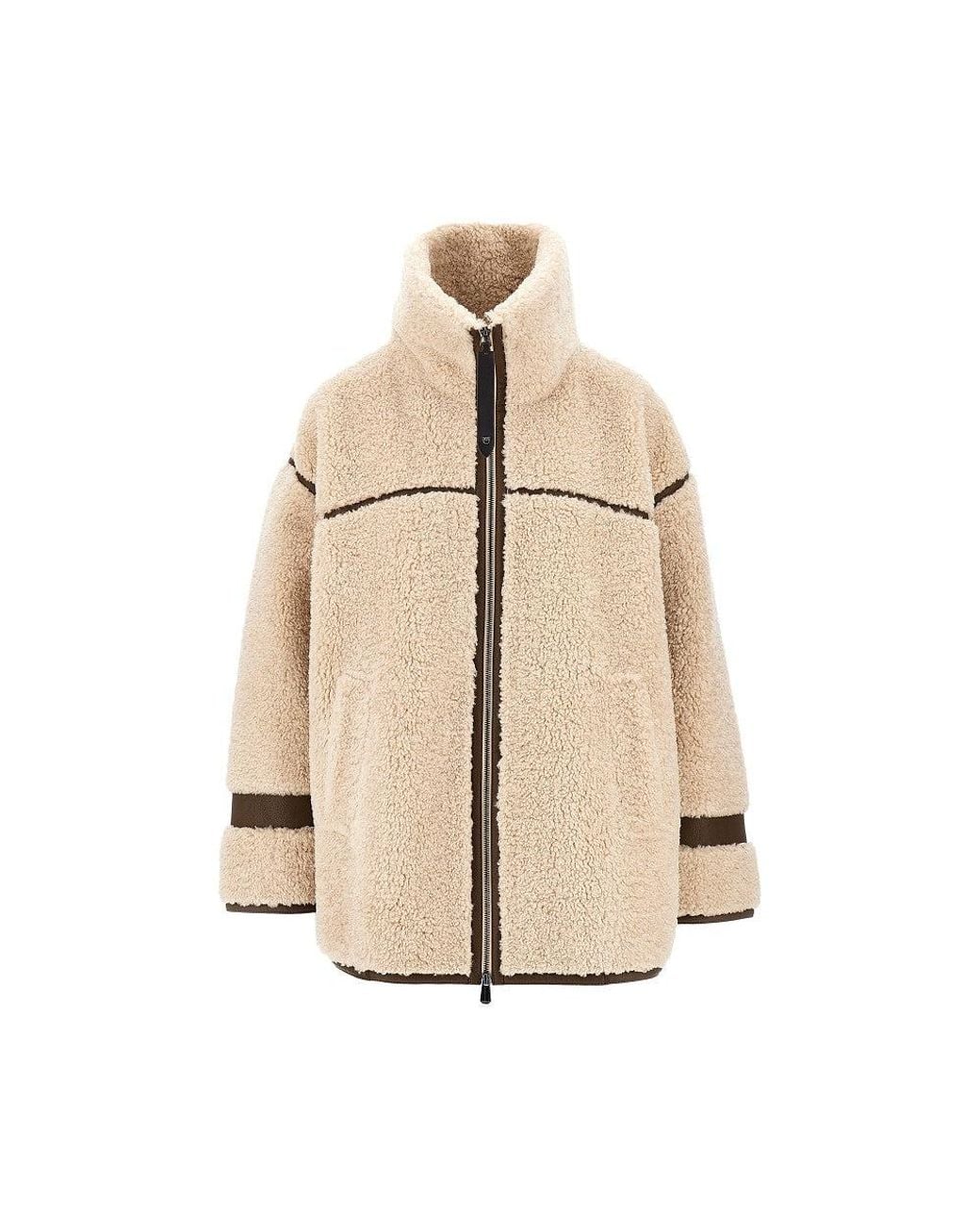 Pinko Natural Faux Shearling Oversized Jacket