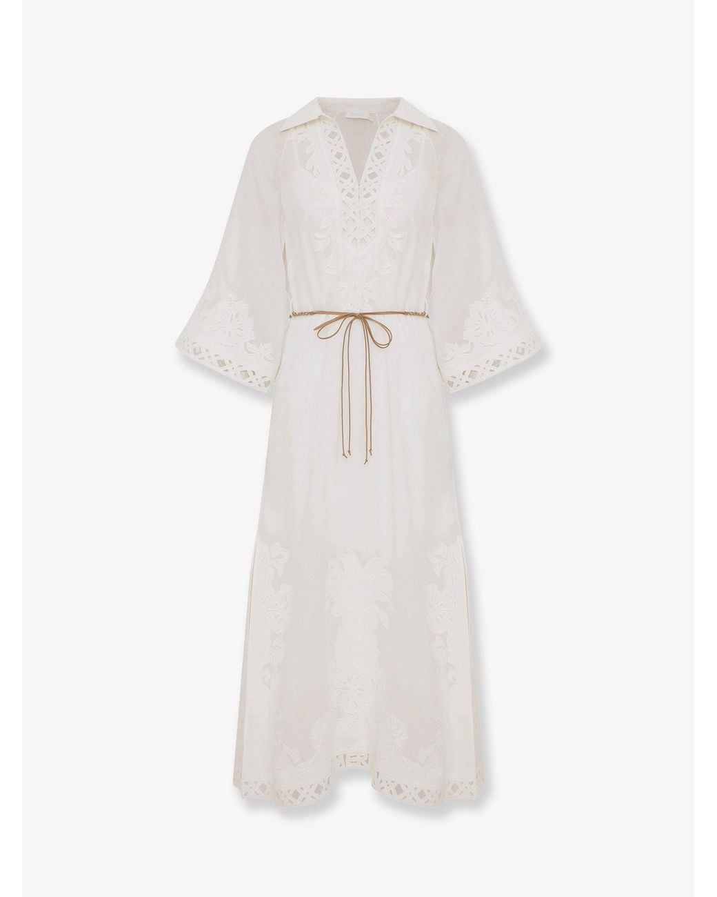 Zimmermann White Indra Long Ramie Dress