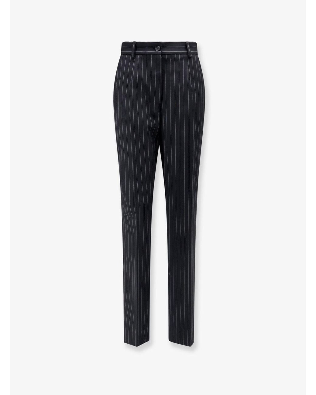 Dolce & Gabbana Blue Dolce & Gabbana Pinstriped Stretch Wool Trousers