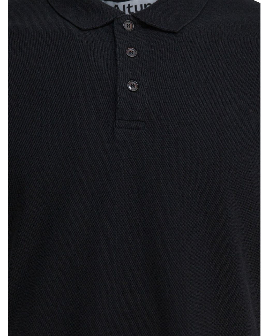 Altum Black Cotton Polo Shirt for men