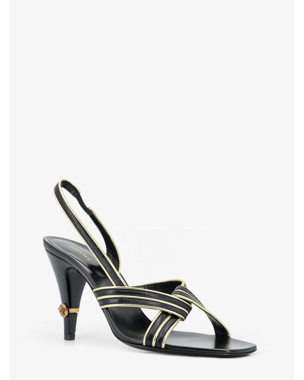 Versace Metallic Gianni Leather Sandals