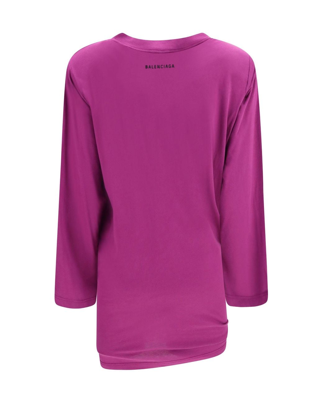 Balenciaga Purple Asymmetric Long-Sleeve T-Shirt