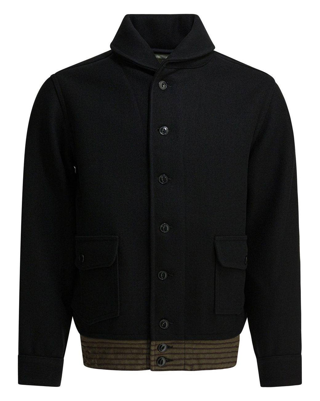 Buzz Rickson's Black Wool Bomber Jacket