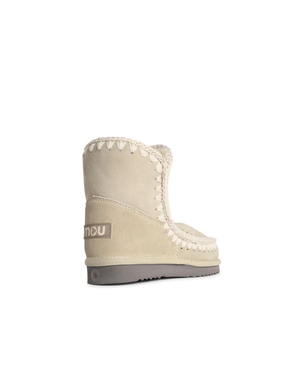 Mou Natural Eskimo 18 Glitter Logo Vanilla Suede Ankle Boots
