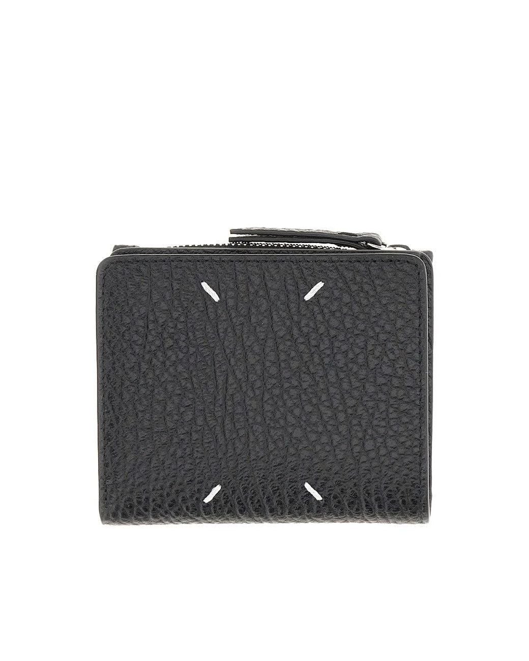 Maison Margiela Black Four Stitches Leather Booklet Wallet for men