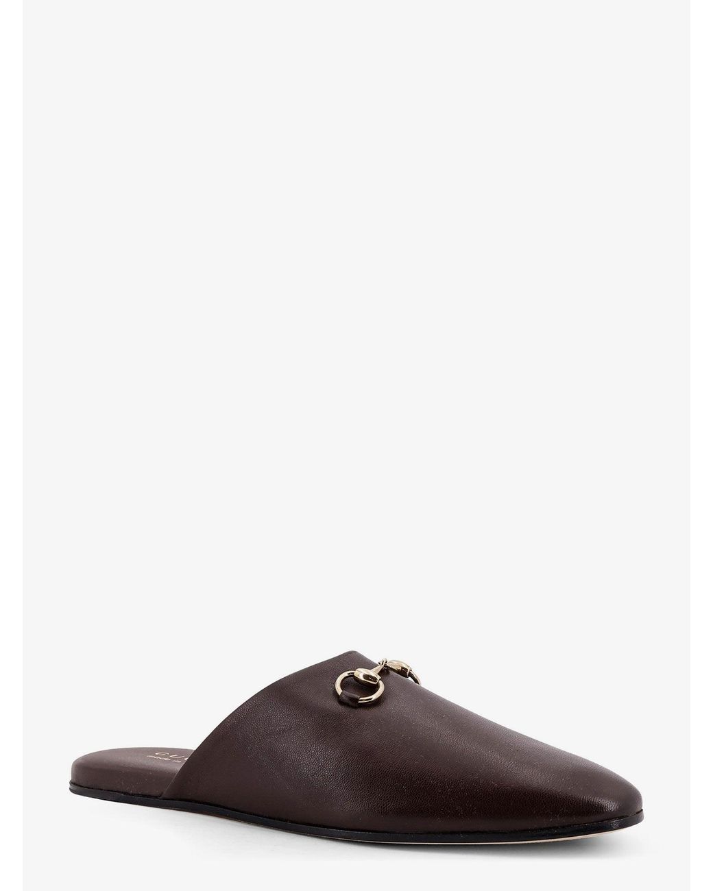 Gucci Brown Leather Mule With Horsebit