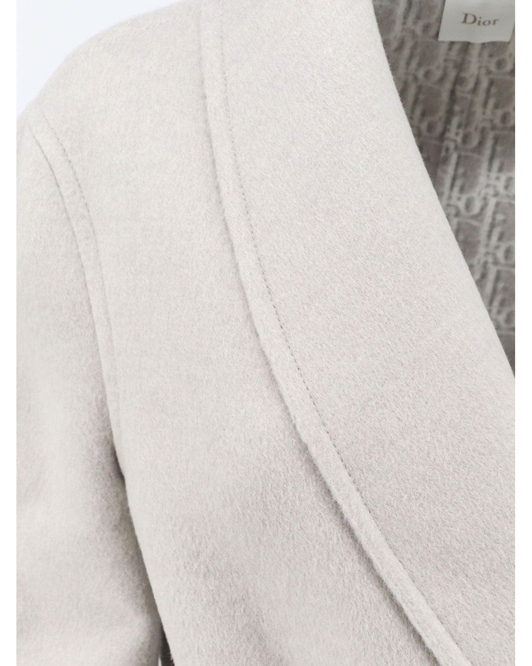 Dior White Dior Virgin Wool And Silk Coat With Belt